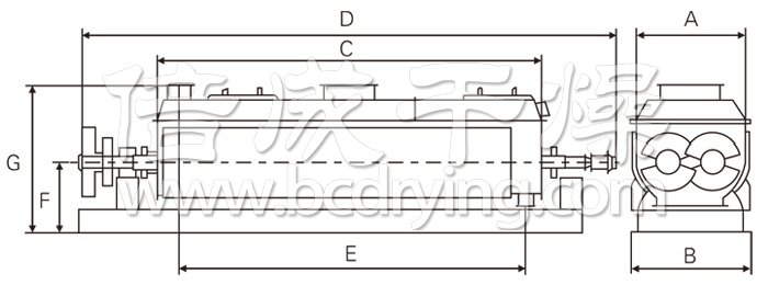 空心槳（jiǎng）葉幹燥（zào）機結構示意圖